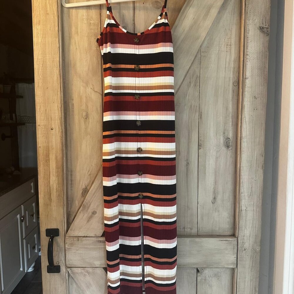 Women's New Boundaries Ribbed, Striped Midi Dress, Bodycon, Size XS